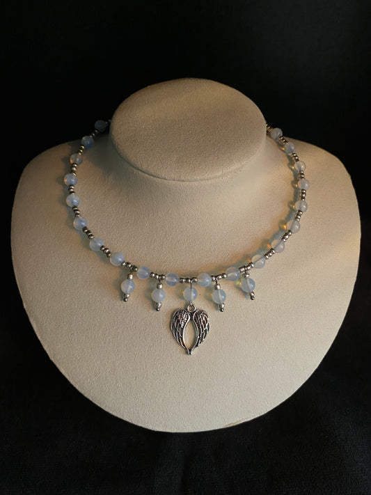 Opalite & Angel Wing Choker