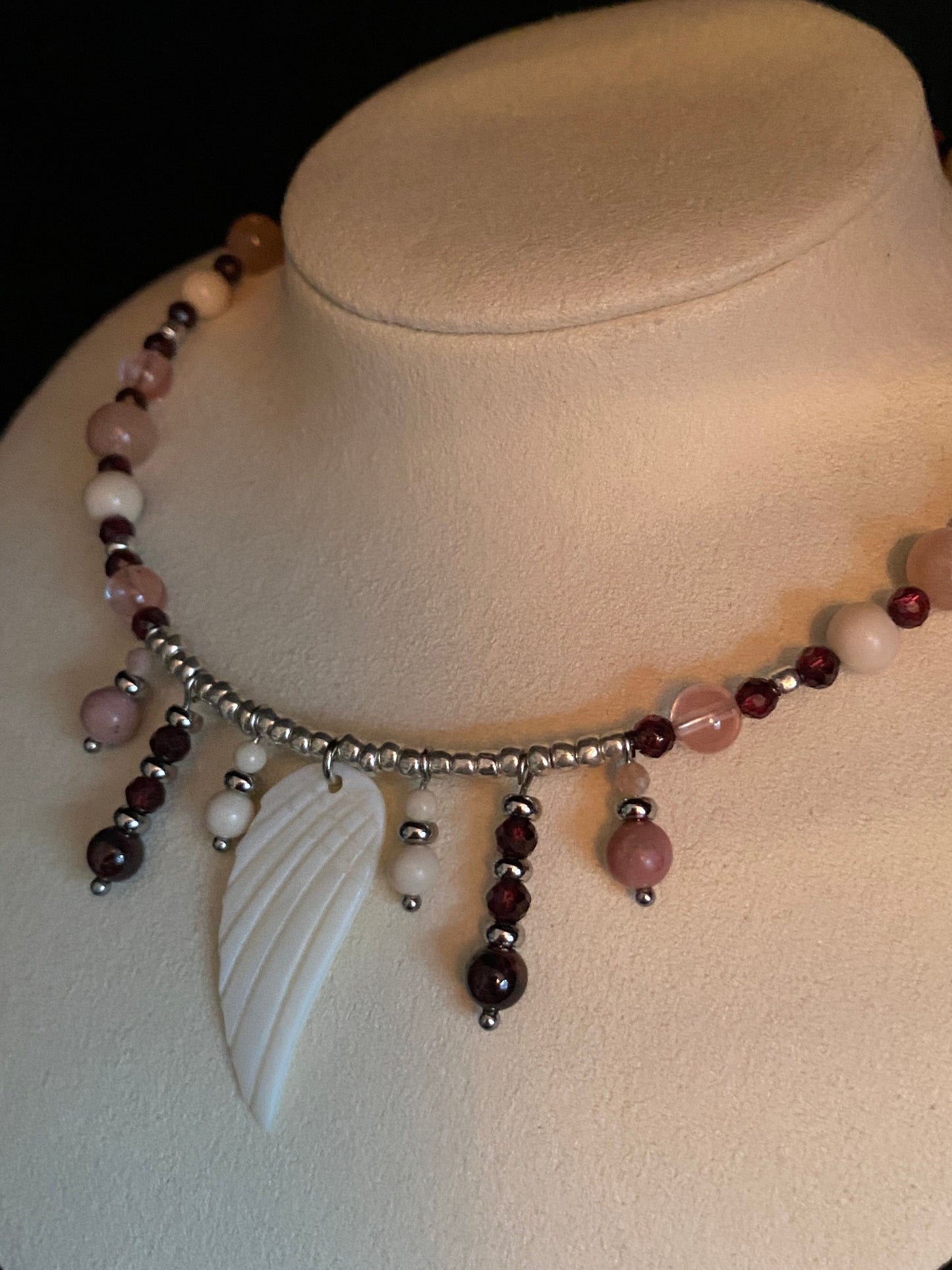 Mixed Crystal & Mother of Pearl Wing Choker