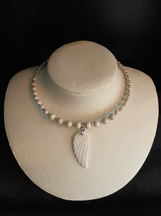 River Stone & Mother of Pearl Choker